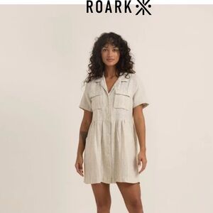 Roark Cream Button-Front Mini Shirt Dress